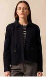 SAINT JAMES OF FRANCE COMBLOUX BOILED WOOL JACKET IN NAVY