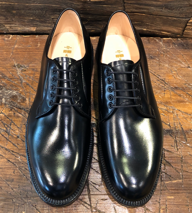 Alden x O & D Plain Toe Blucher in Black Calf