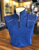 BLUE 1899 Men's Baby Alpaca 1/4 Zip Sweater in Indigo with Contrasting Trim.