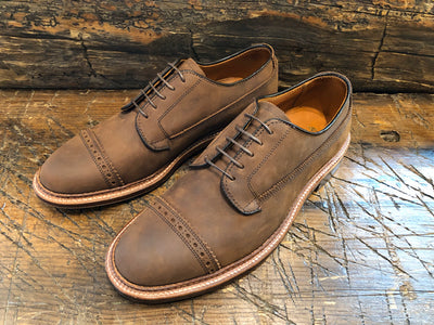 Alden x O & D Blakeney Cap-Toe Atom Blucher in Smooth Tobacco Chamois