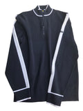 SAINT JAMES OF FRANCE MEN'S AVORIAZ QUARTER ZIP MOCK-NECK SWEATER IN NAVY