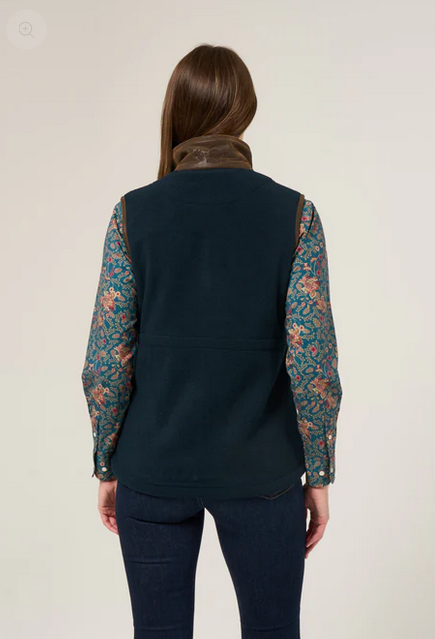 ALAN PAINE WOMEN'S AYLSHAM FLEECE WAISTCOAT IN DARK NAVY