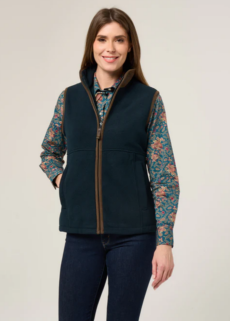 ALAN PAINE WOMEN'S AYLSHAM FLEECE WAISTCOAT IN DARK NAVY