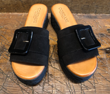 CORDANI BECKETT PLATFORM SANDAL IN BLACK SUEDE