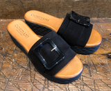 CORDANI BECKETT PLATFORM SANDAL IN BLACK SUEDE