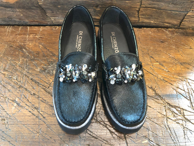 DI CHEZNO BEDAZZLED LOAFER IN BLACK