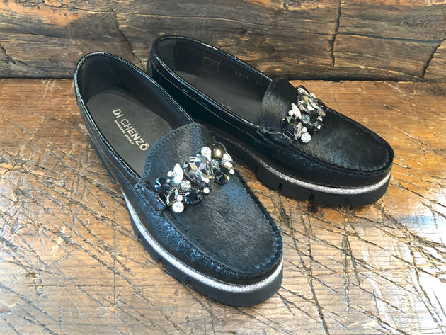 DI CHEZNO BEDAZZLED LOAFER IN BLACK