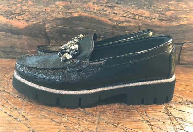 DI CHEZNO BEDAZZLED LOAFER IN BLACK