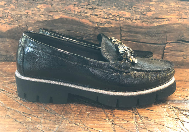 DI CHEZNO BEDAZZLED LOAFER IN BLACK