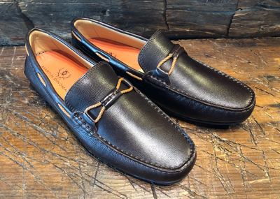 Martin Dingman Bermuda Braid Slip-On in Espresso Grain Leather