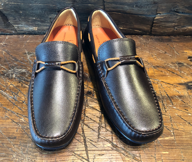 Martin Dingman Bermuda Braid Slip-On in Espresso Grain Leather