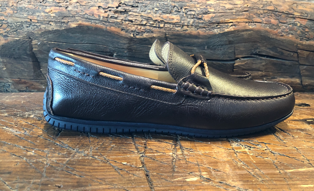 Martin Dingman Bermuda Braid Slip-On in Espresso Grain Leather