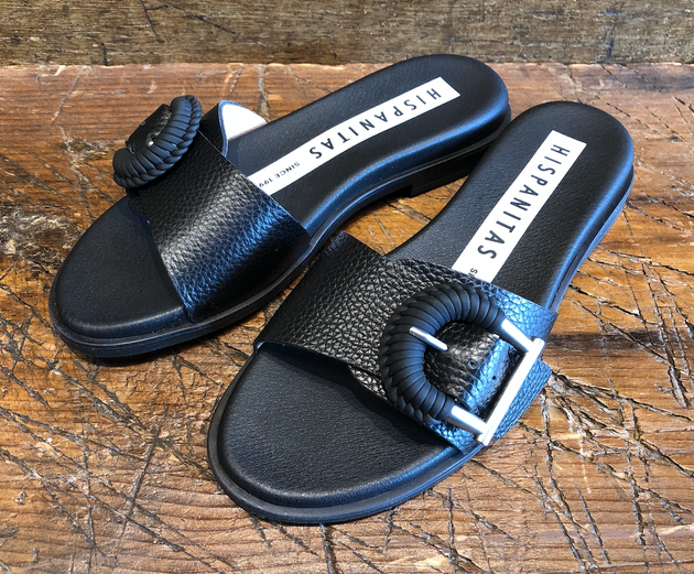 HISPANITAS BOLERO SANDAL IN BLACK CALFSKIN
