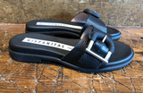HISPANITAS BOLERO SANDAL IN BLACK CALFSKIN