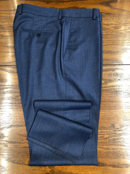 Samuelsohn Super 110s Wool Serge Trouser in British Blue