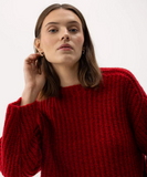 HOLEBROOK SWEDEN CAJSA SWEATER IN RUBY