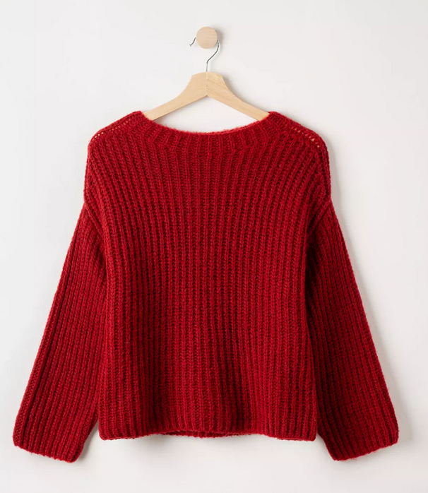 HOLEBROOK SWEDEN CAJSA SWEATER IN RUBY
