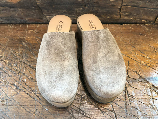 CORDANI CAMRYN PLATFORM SLIP-ON IN FANGO SUEDE LEATHER