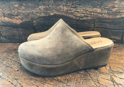 CORDANI CAMRYN PLATFORM SLIP-ON IN FANGO SUEDE LEATHER
