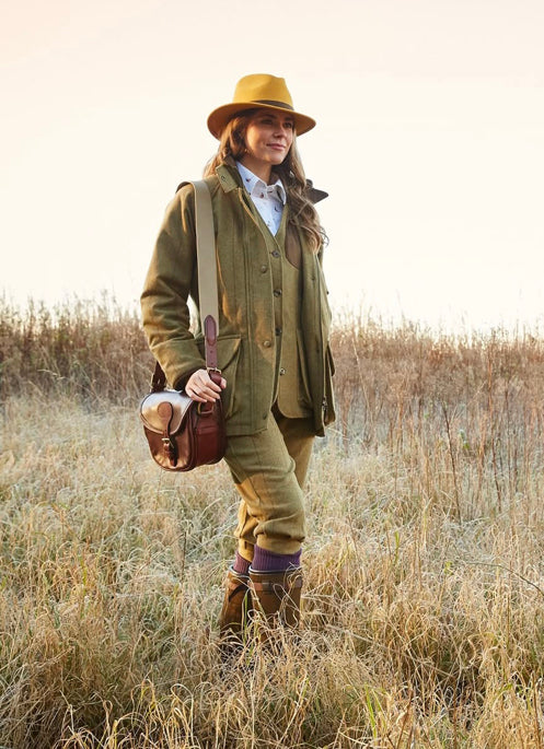 Alan Paine Cartridge Bag in Brown Leather