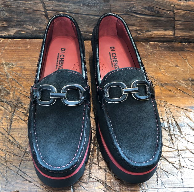 DI CHEZNO GULIA LOAFER IN BLACK SUEDE