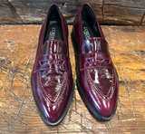 CORDANI ADRIAN PENNY LOAFER IN EGGPLANT PATENT LEATHER