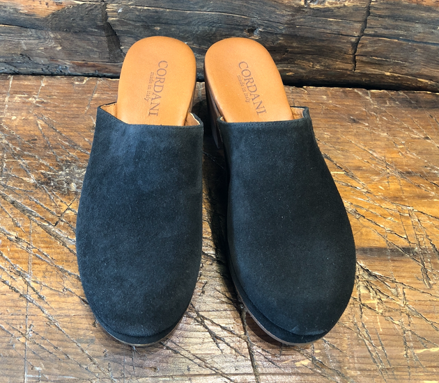CORDANI WANDA CLOG IN BLACK SUEDE