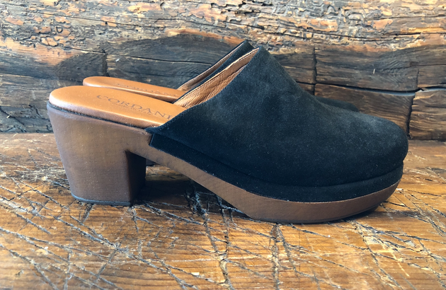 CORDANI WANDA CLOG IN BLACK SUEDE