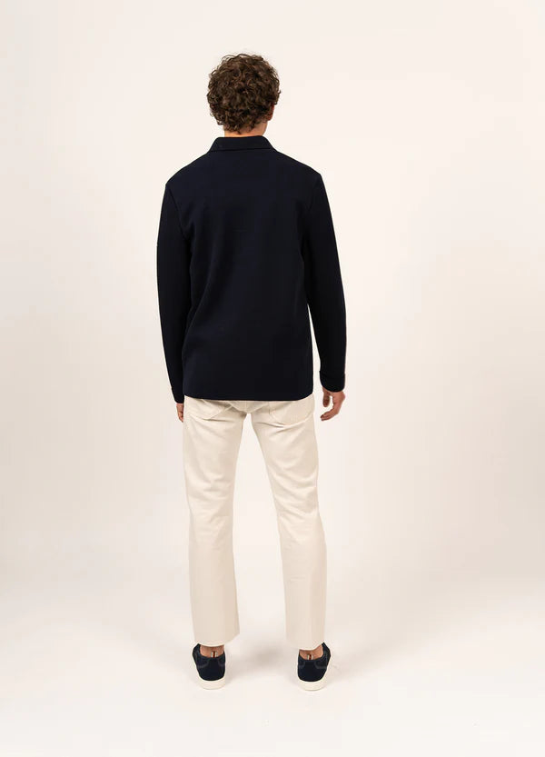SAINT JAMES OF FRANCE MEN'S CORK II WOOL SHIRT JACKET IN MARINE