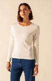 SAINT JAMES OF FRANCE WOMEN'S CELINA LONG-SLEEVE CREW IN ECRU