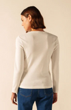SAINT JAMES OF FRANCE WOMEN'S CELINA LONG-SLEEVE CREW IN ECRU