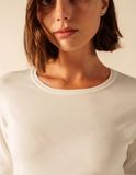 SAINT JAMES OF FRANCE WOMEN'S CELINA LONG-SLEEVE CREW IN ECRU
