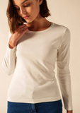 SAINT JAMES OF FRANCE WOMEN'S CELINA LONG-SLEEVE CREW IN ECRU