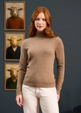 ALAN PAINE WOMEN'S CLARA ROLL NECK SWEATER IN PECAN