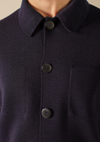 SAINT JAMES OF FRANCE MEN'S CORK II WOOL SHIRT JACKET IN MARINE
