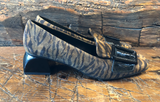 DI CHENZO IBIZI SAFARI PRINT SUEDE PUMP WITH PATENT BUCKLE