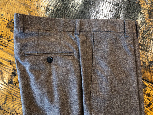 Samuelsohn Wool Blend Lightweight Donegal Tweed Trouser in Brown Heather