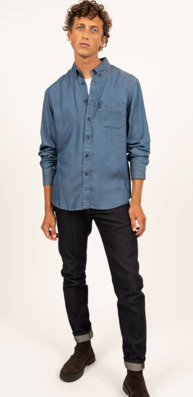 SAINT JAMES OF FRANCE FREDERIC III MEN'S LONG-SLEEVE SHIRT IN TENCEL