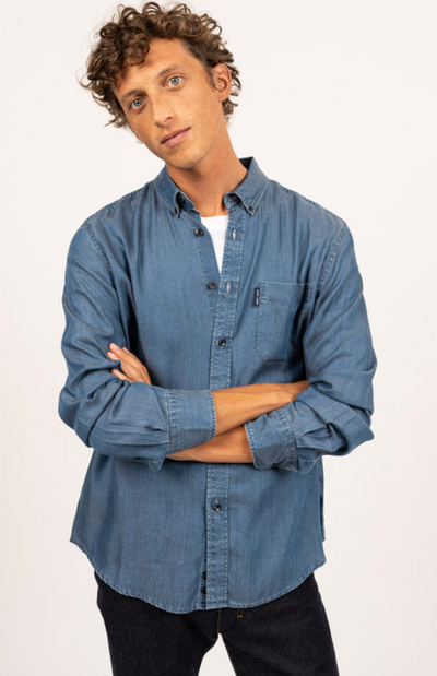 SAINT JAMES OF FRANCE FREDERIC III MEN'S LONG-SLEEVE SHIRT IN TENCEL