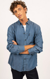 SAINT JAMES OF FRANCE FREDERIC III MEN'S LONG-SLEEVE SHIRT IN TENCEL