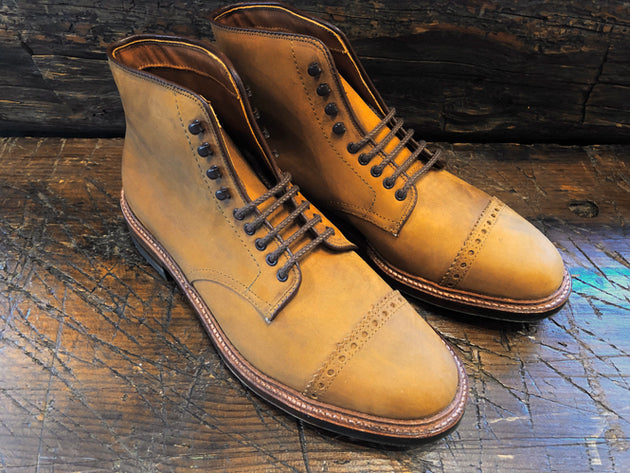 Alden x O & D Jumper Boot in Oiled Tan Smooth Chamois Leather with Commando Sole