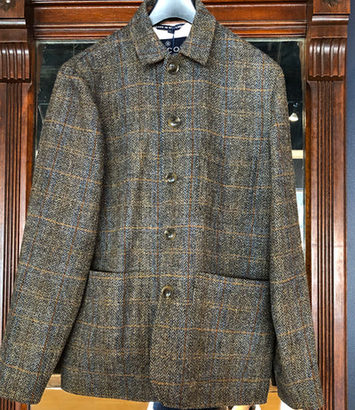 LONDON TRADITION MEN'S HARRIS TWEED WOOL SHACKET