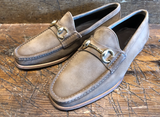 Magnanni Giancarlo Bit Loafer in Taupe Suede with Rubber/Leather Sole