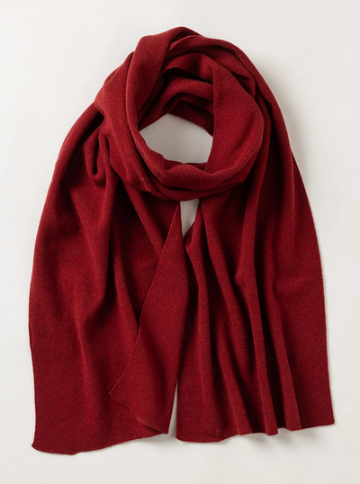 HOLEBROOK SWEDEN HALLO WOOL BLEND SCARF IN RUBY