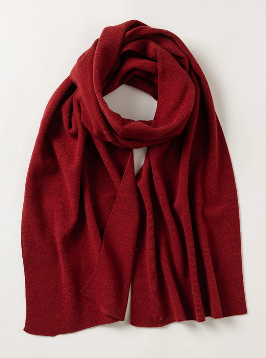 HOLEBROOK SWEDEN HALLO WOOL BLEND SCARF IN RUBY