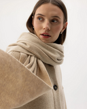 HOLEBROOK SWEDEN HALLO WOOL BLEND SCARF IN SAND