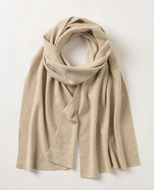 HOLEBROOK SWEDEN HALLO WOOL BLEND SCARF IN SAND
