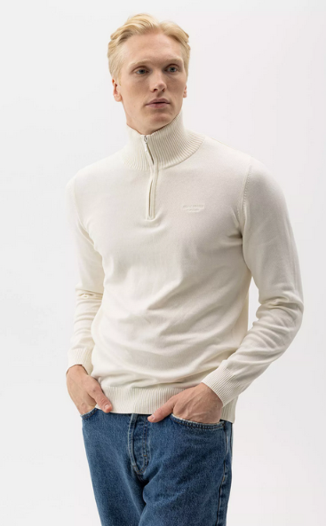 Holebrook Sweden Men's Holger T-Neck Sweater in Off-White