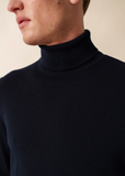 SAINT JAMES OF FRANCE HOUAT MEN'S ROLL NECK SWEATER IN NAVY