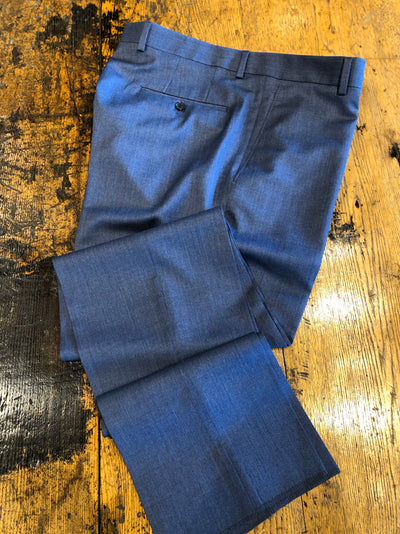 Samuelsohn Super 110s Wool Serge Trouser in British Blue